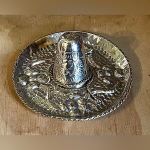 Vintage Mexico Sterling Silver Sombrero Hat Ring Tray